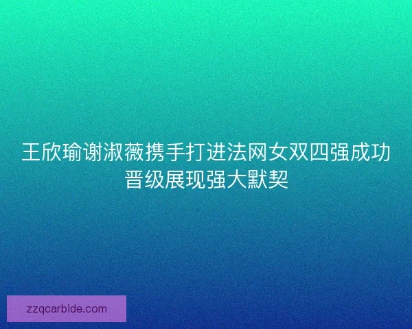 王欣瑜谢淑薇携手打进法网女双四强成功晋级展现强大默契