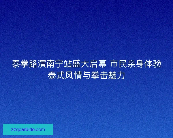 泰拳路演南宁站盛大启幕 市民亲身体验泰式风情与拳击魅力